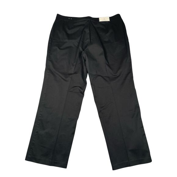 Tommy Hilfiger Dress Pants Womens 22 Black Cotton Stretch Hipster Straight Leg - Picture 2 of 9